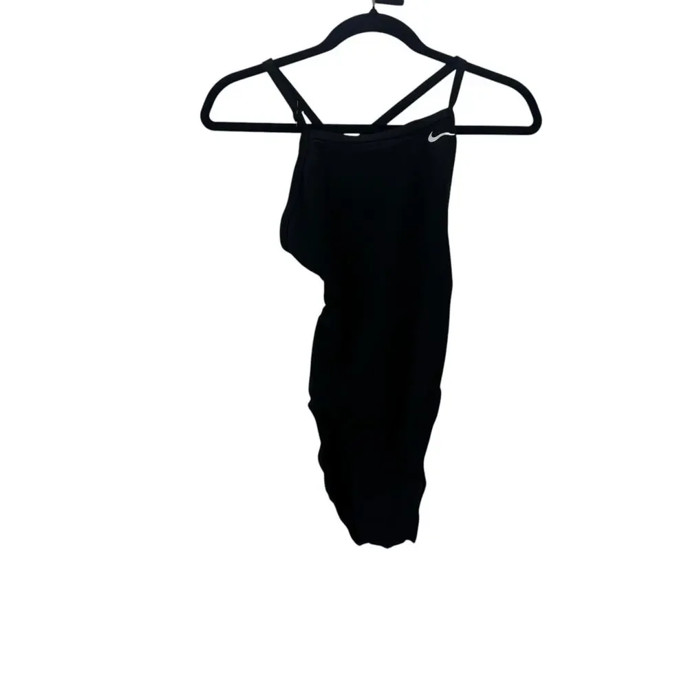 Nike Hydrastrong Racerback Cut-Out One Piece Swimsuit Black Size 4 NWT